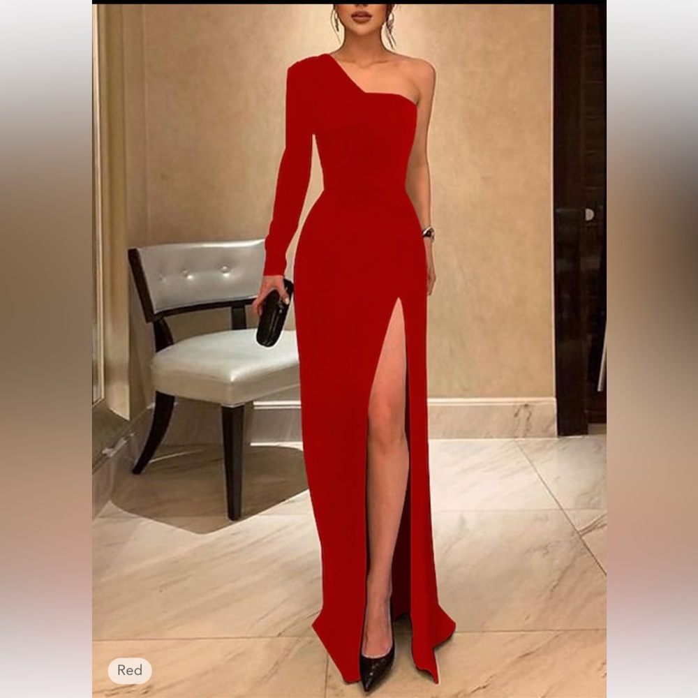Column Evening Gown Elegant Black Dress by Shealth